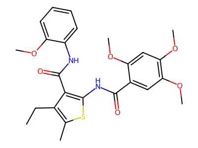 4-ethyl-N-(2-methoxyphenyl)-5-methyl-2-[(2,4,5-trimethoxybenzoyl)amino]thiophene-3-carboxamide structure