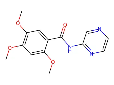 2,4,5-trimethoxy-N-pyrazin-2-ylbenzamide structure