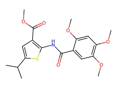 Methyl 5-propan-2-yl-2-[(2,4,5-trimethoxybenzoyl)amino]thiophene-3-carboxylate structure