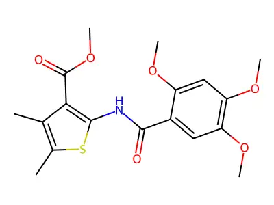 Methyl 4,5-dimethyl-2-[(2,4,5-trimethoxybenzoyl)amino]thiophene-3-carboxylate structure