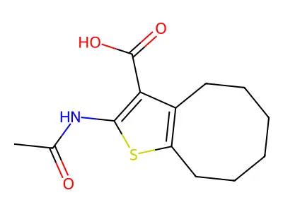 2-Acetamido-4H,5H,6H,7H,8H,9H-cycloocta[B]thiophene-3-carboxylic acid structure