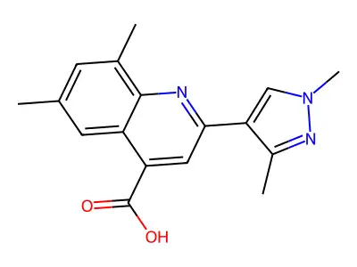 2-(1,3-Dimethylpyrazol-4-yl)-6,8-dimethylquinoline-4-carboxylic acid structure