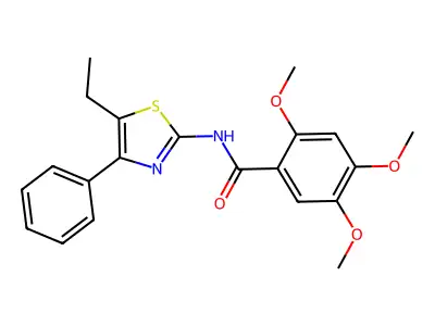N-(5-ethyl-4-phenyl-1,3-thiazol-2-yl)-2,4,5-trimethoxybenzamide structure