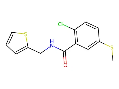 2-Chloro-5-(methylthio)-N-(2-thienylmethyl)benzamide structure