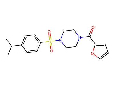 2-Furanyl-[4-(4-propan-2-ylphenyl)sulfonyl-1-piperazinyl]methanone structure