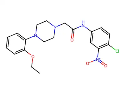 N-(4-chloro-3-nitrophenyl)-2-[4-(2-ethoxyphenyl)piperazin-1-yl]acetamide structure
