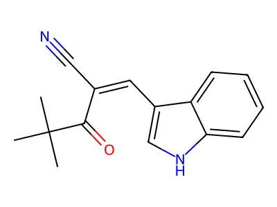 2-(2,2-Dimethylpropanoyl)-3-indol-3-ylprop-2-enenitrile structure