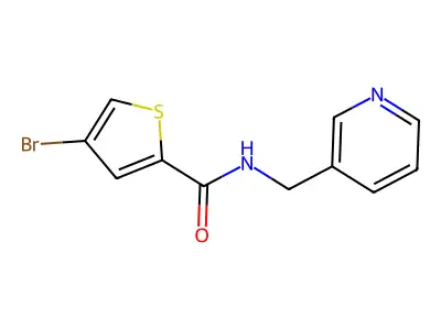 4-bromo-N-(pyridin-3-ylmethyl)thiophene-2-carboxamide structure