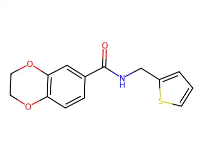 2,3-Dihydro-N-(2-thienylmethyl)-1,4-benzodioxin-6-carboxamide structure