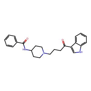4-Benzamido-1-(4-(indol-3-yl)-4-oxobutyl)piperidine structure