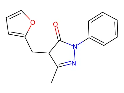 1-Phenyl-3-methyl-4-furfuryl-pyrazol-5-one structure