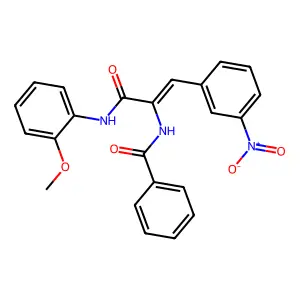 N-[1-{[(2-methoxyphenyl)amino]carbonyl}-2-(3-nitrophenyl)vinyl]benzamide structure