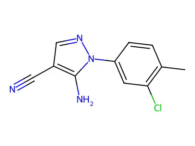 5-amino-1-(3-chloro-4-methylphenyl)-1H-pyrazole-4-carbonitrile structure