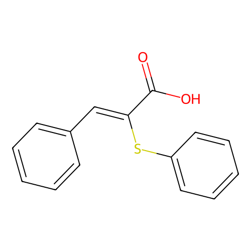 3-苯基-2-苯硫基丙-2-烯酸 structure
