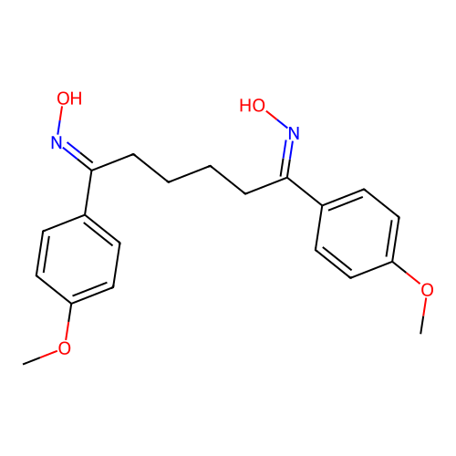 (1E,6E)-N,N'-dihydroxy-1,6-bis(4-methoxyphenyl)hexane-1,6-diimine structure