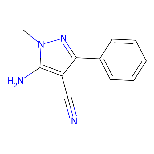 5-amino-1-methyl-3-phenyl-1H-pyrazole-4-carbonitrile structure