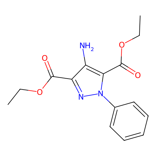 diethyl 4-amino-1-phenyl-1H-pyrazole-3,5-dicarboxylate structure