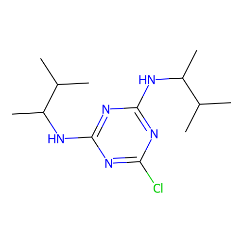 6-Chloro-N,N'-(1,2-dimethylpropyl)-[1,3,5]triazine-2,4-diamine structure