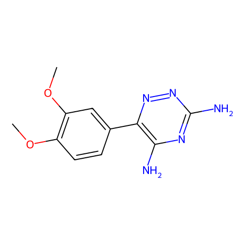 3,5-Diamino-6-[3,4-dimethoxyphenyl]-1,2,4-triazine structure