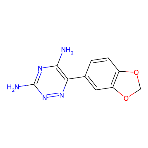 3,5-Diamino-6-[3,4-methylenedioxyphenyl]-1,2,4-triazine structure
