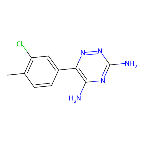 6-[4-Methyl-3-chlorophenyl]-3,5-diamino-1,2,4-triazine structure