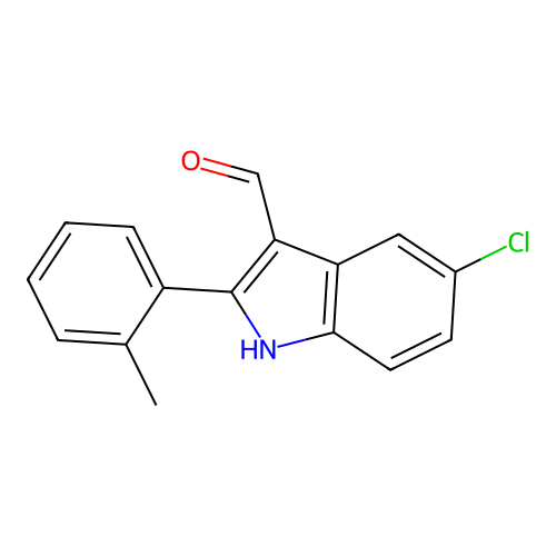 5-chloro-2-(2-methylphenyl)-1H-indole-3-carbaldehyde structure