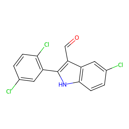 5-chloro-2-(2,5-dichlorophenyl)-1H-indole-3-carbaldehyde structure