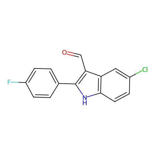 5-chloro-2-(4-fluorophenyl)-1H-indole-3-carbaldehyde structure