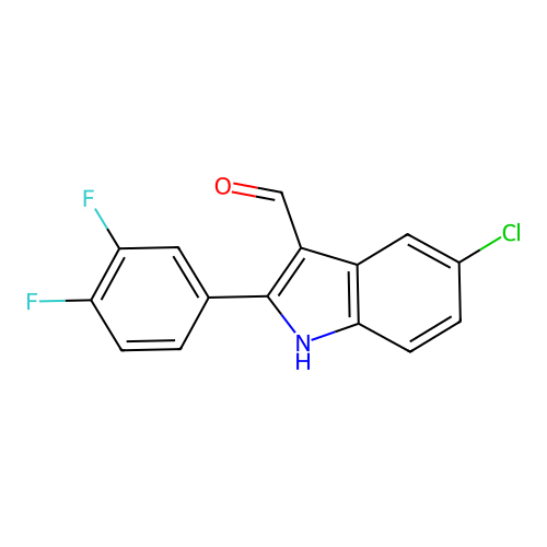 5-chloro-2-(3,4-difluorophenyl)-1H-indole-3-carbaldehyde structure