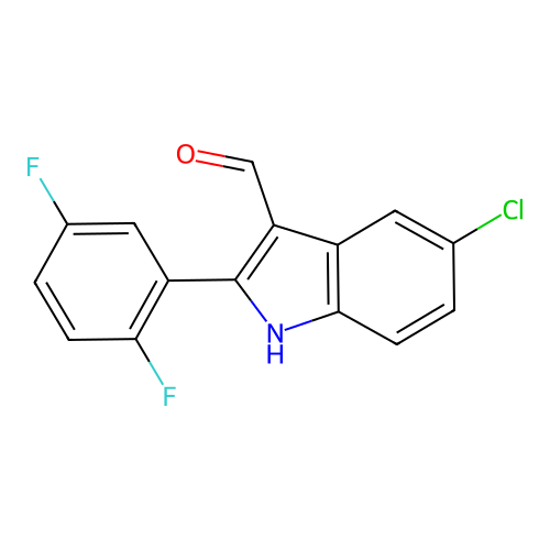 5-chloro-2-(2,5-difluorophenyl)-1H-indole-3-carbaldehyde structure