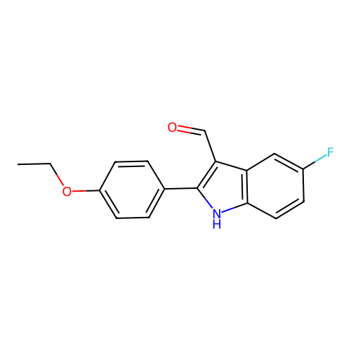 2-(4-ethoxyphenyl)-5-fluoro-1H-indole-3-carbaldehyde structure