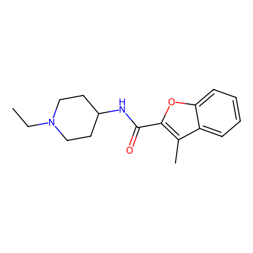 N-(1-ethylpiperidin-4-yl)-3-methyl-1-benzofuran-2-carboxamide structure