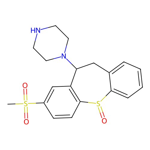 1-[8-(Methylsulfonyl)-5-oxido-10,11-dihydrodibenzo[b,f]thiepin-10-yl]piperazine structure