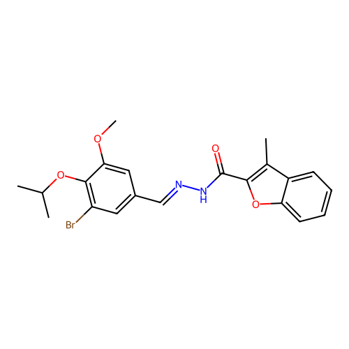 2-Benzofurancarboxylic acid, 3-methyl-, [[3-bromo-5-methoxy-4-(1-methylethoxy)phenyl]methylene]hydrazide (9CI) structure