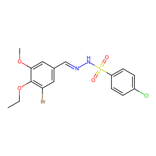 [(1E)-2-(3-bromo-4-ethoxy-5-methoxyphenyl)-1-azavinyl][(4-chlorophenyl)sulfony l]amine structure
