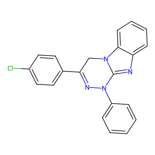 3-(4-Chlorophenyl)-1-phenyl-1,4-dihydrobenzo[4,5]imidazo[2,1-c][1,2,4]triazine structure