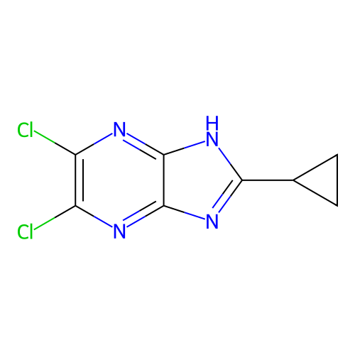 5,6-dichloro-2-cyclopropyl-1H-imidazo[4,5-b]pyrazine structure