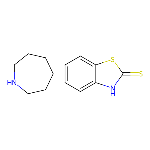 2(3H)-Benzothiazolethione, compd. with hexahydro-1H-azepine (1:1) structure