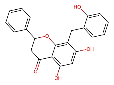 (2S)-5,7-dihydroxy-8-[(2-hydroxyphenyl)methyl]-2-phenyl-2,3-dihydrochromen-4-one structure