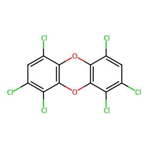 1,2,4,6,8,9-Hexachlorodibenzo-P-dioxin structure