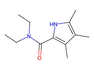N,N-diethyl-3,4,5-trimethyl-1H-pyrrole-2-carboxamide structure
