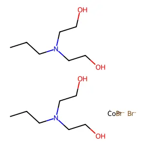 Cobalt(2+) bromide--2,2'-(propylazanediyl)di(ethan-1-ol) (1/2/2) structure
