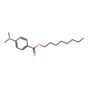 Octyl p-dimethylaminobenzoate structure