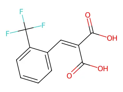 2-[2-(Trifluoromethyl)benzylidene]malonic acid structure