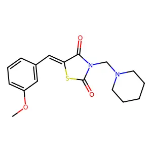5-(3-Methoxybenzylidene)-3-(1-piperidinylmethyl)-1,3-thiazolidine-2,4-dione structure