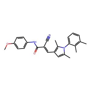 (2E)-2-cyano-3-[1-(2,3-dimethylphenyl)-2,5-dimethyl-1H-pyrrol-3-yl]-N-(4-methoxyphenyl)prop-2-enamide structure