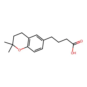 3,4-dihydro-2,2-dimethyl-2H-1-benzopyran-6-butyric acid structure