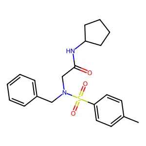 2-[benzyl-(4-methylphenyl)sulfonylamino]-N-cyclopentylacetamide structure