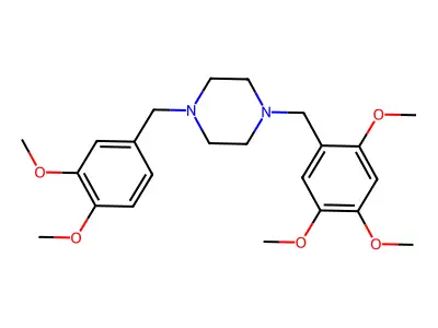 1-[(3,4-Dimethoxyphenyl)methyl]-4-[(2,4,5-trimethoxyphenyl)methyl]piperazine structure