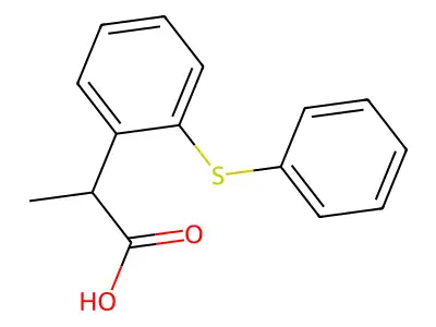 Benzeneacetic acid, alpha-methyl-2-(phenylthio)- structure